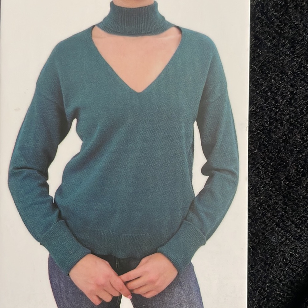 Cut Out Front Turtleneck Sweater